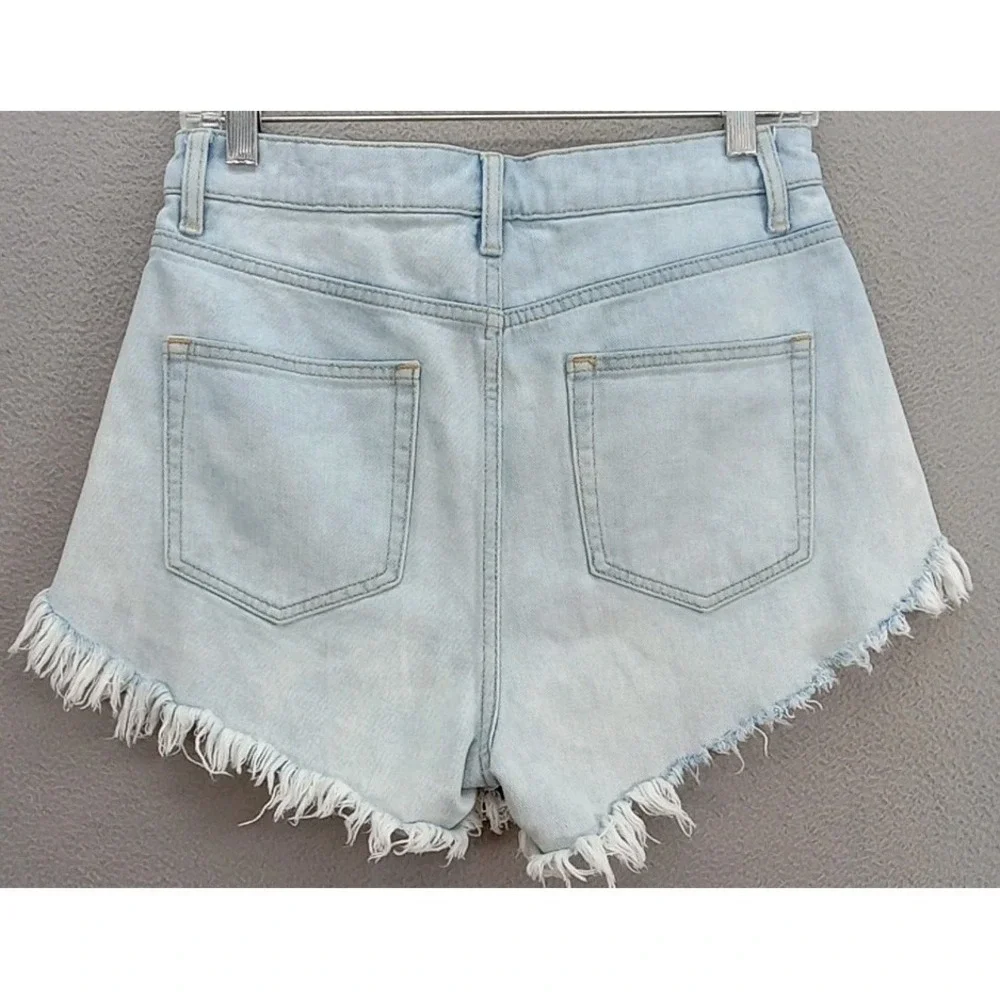 Y2K Wild Fable Denim Shorts Womens Sz 4 High Rise Button Fly CutOff Streetwear